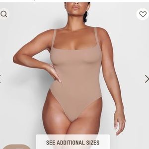 NWT SKIMS Fits Everybody Square Neck Thong Bodysuit - Sienna
